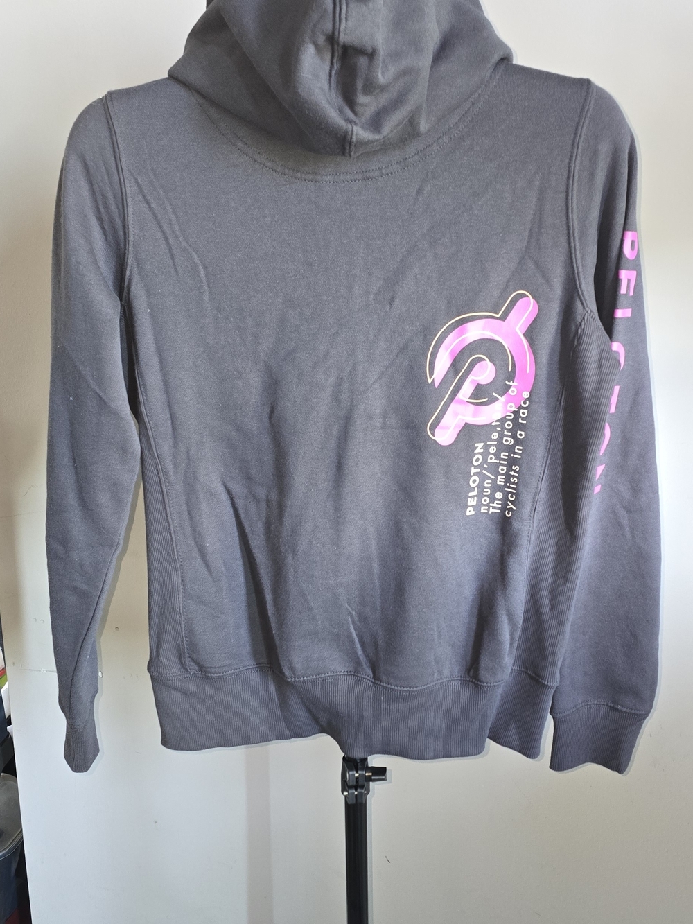 Pendleton Black Zip-Up Hoodie with Pink Logo and Ombre Drawstrings - Picture 4 of 6